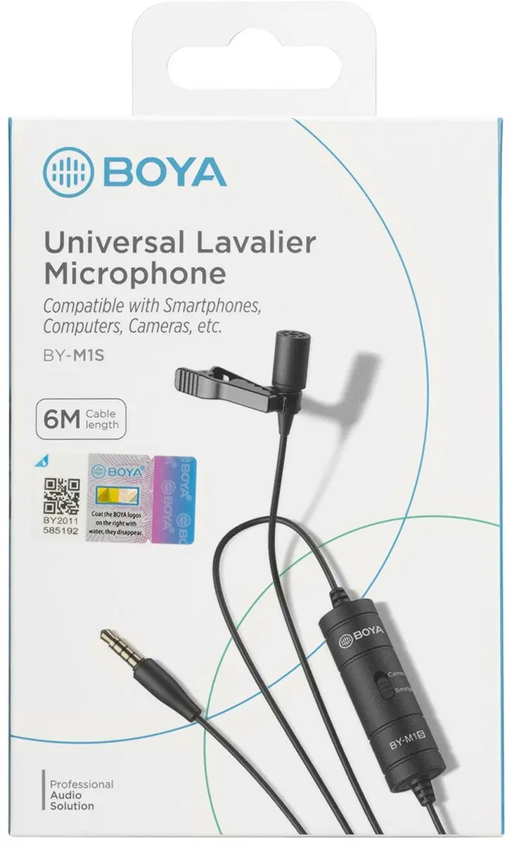 Boya BY-M1S Lavalier Microfoon - Zwart