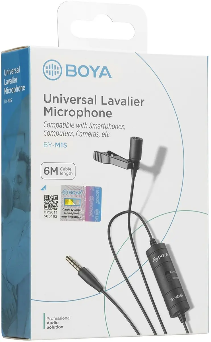 Boya BY-M1S Lavalier Microfoon - Zwart