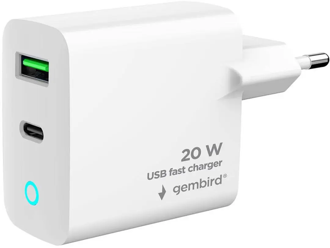 Gembird TA-UC-PDQC20L-W-01 USB-C Snellader 38W