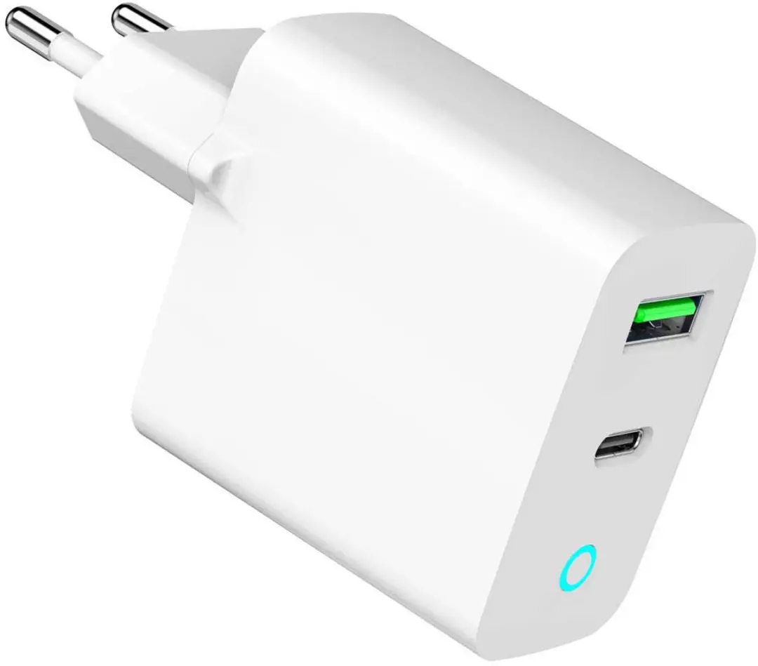 Gembird TA-UC-PDQC20L-W-01 USB-C Snellader 38W - 2 Poorten - Wit