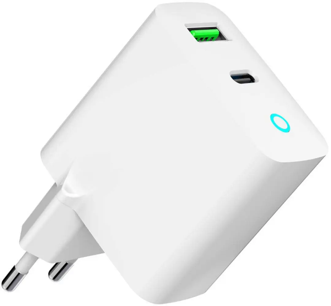 Gembird TA-UC-PDQC20L-W-01 USB-C Snellader 38W - 2 Poorten - Wit