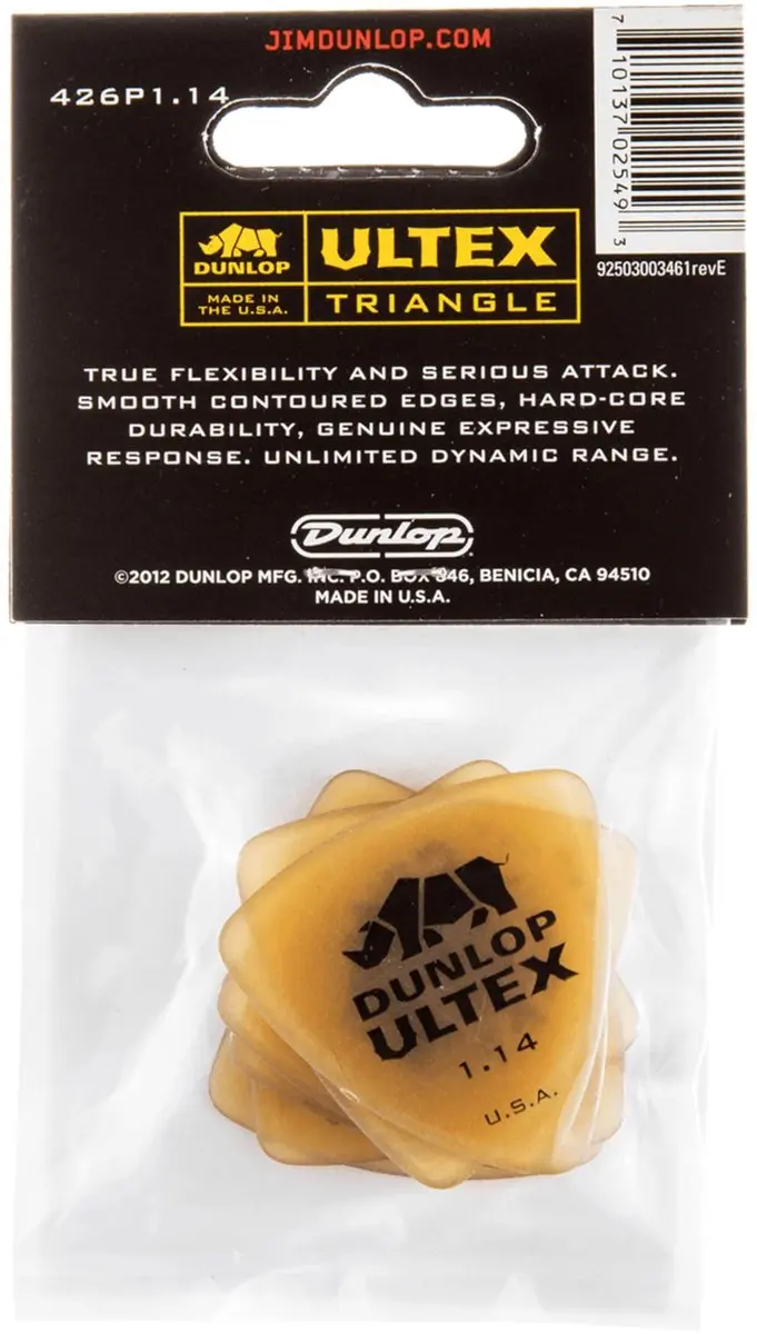 Dunlop Ultex Triangle Gitaarpick 1,14mm - Geel