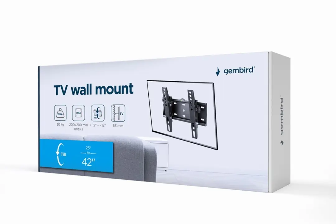 Gembird WM-42T-02 Kantelbare TV Wandbeugel 23-42" - Zwart