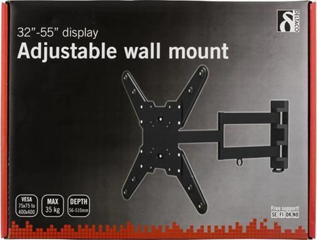 Deltaco ARM-425 TV Beugel - 32-55 inch - Max 35kg - Zwart