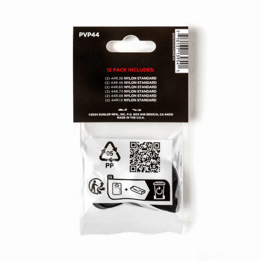 Dunlop PVP44 Nylon Plectrum - 12 Stuks (0.38mm-1.0mm)