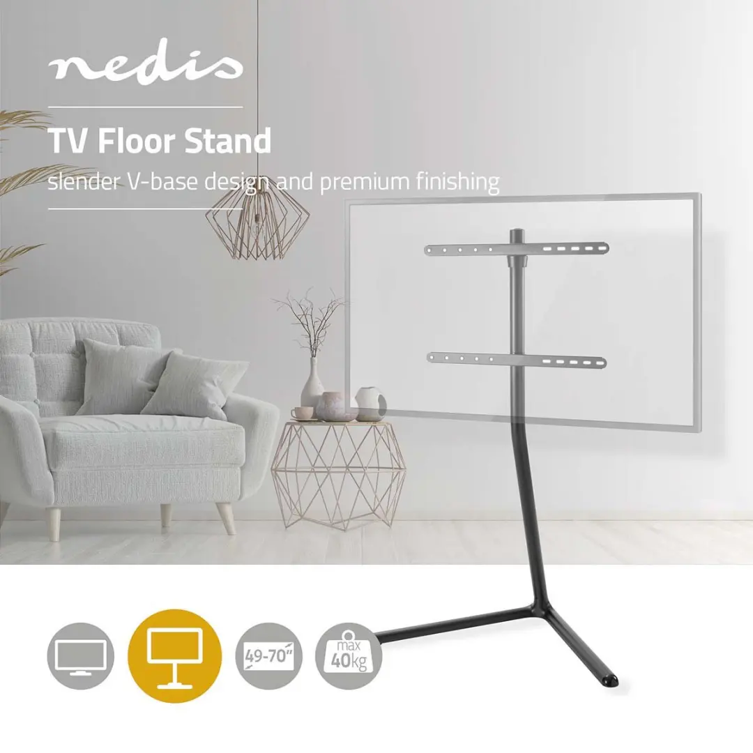 Nedis TVSM5250BK Vloerstandaard 70" - 40kg - Zwart - afbeelding 6 van 6