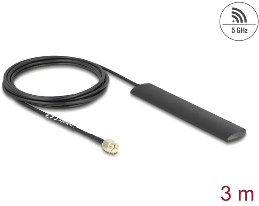Delock WiFi Antenne 5.8GHz 3dBi RP-SMA 3m