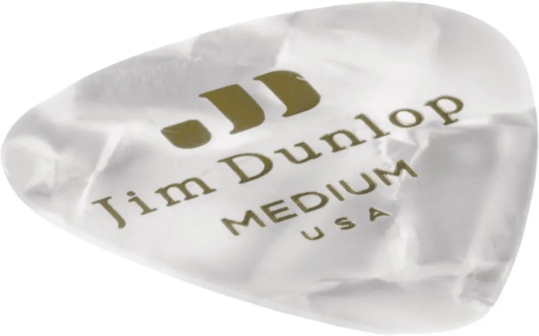 Dunlop Genuine Plektrum Medium Pearl Wit - 12 Stuks