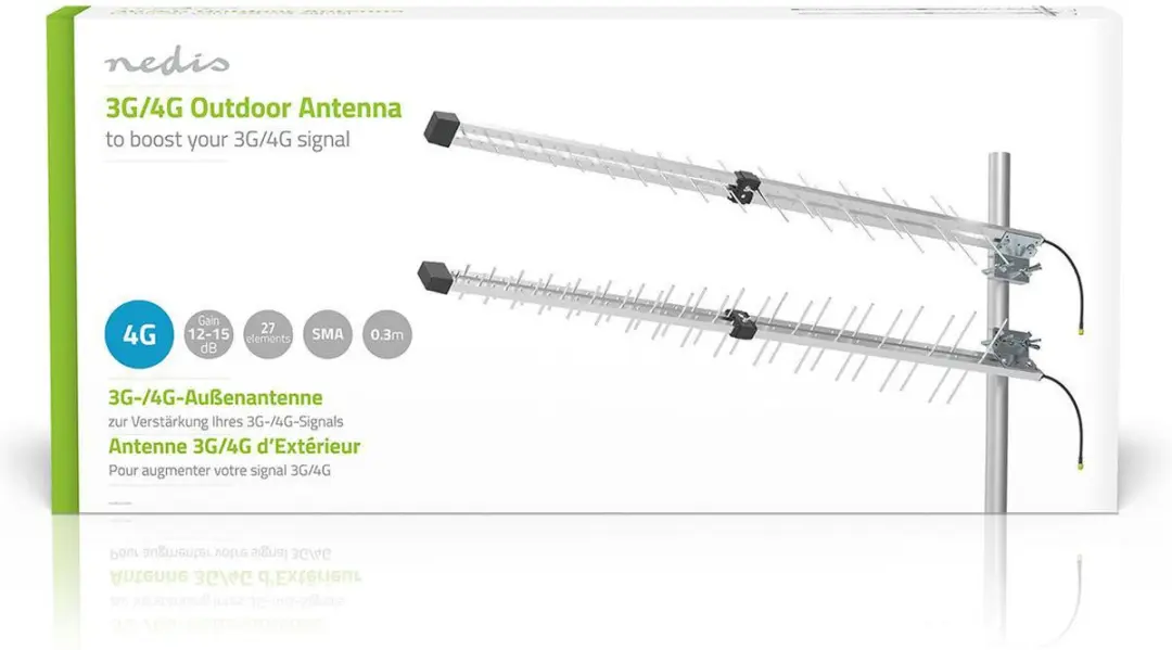 Nedis 5G/4G/3G Antenne ANOR4G30ME - 15dB - 698-3800MHz - Zilver - afbeelding 6 van 6