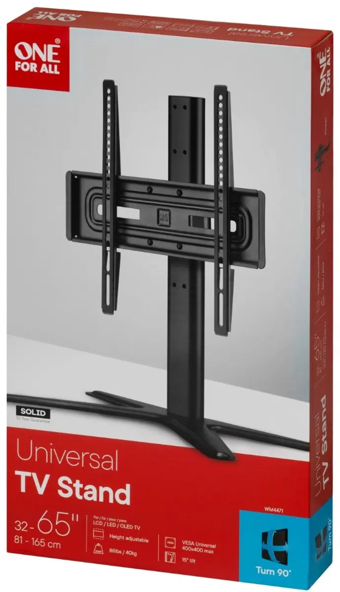 One For All WM4471 TV Standaard - 65 inch - 40 kg - Zwart - afbeelding 6 van 6