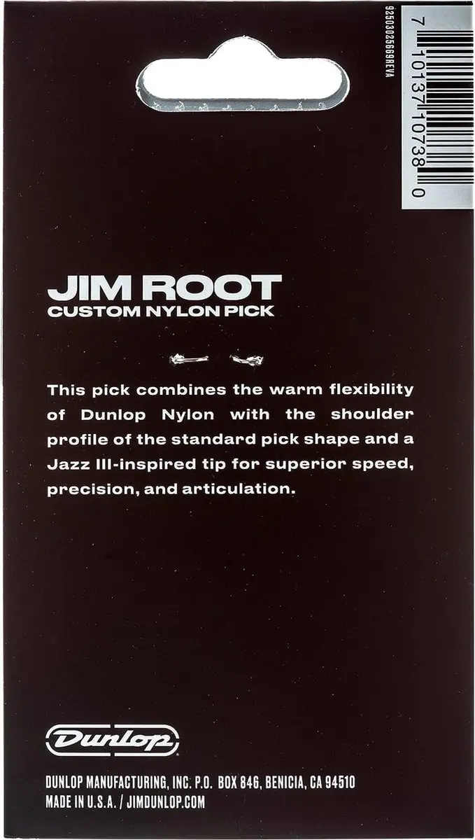 Dunlop Jim Root Signature Nylon Plectrum - 6 Stuks - Zwart
