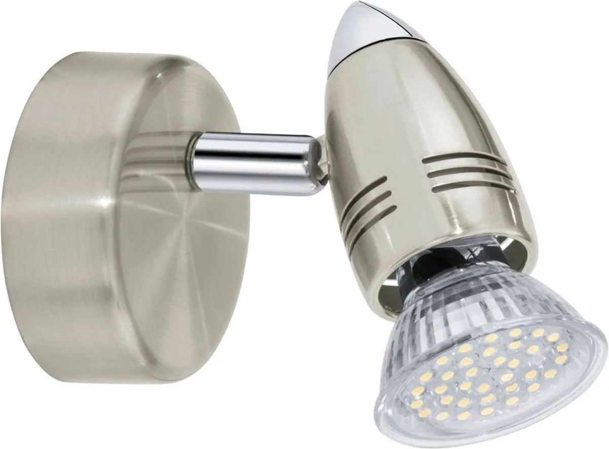 Eglo Magnum-Led Spot 1 Licht - Nikkel-Mat/Chroom - afbeelding 6 van 6