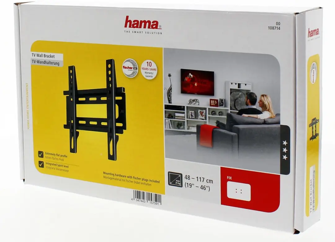 Hama Fix Large TV Beugel 00220803 - 19"-40" - 25kg - VESA 200x200 - Zwart