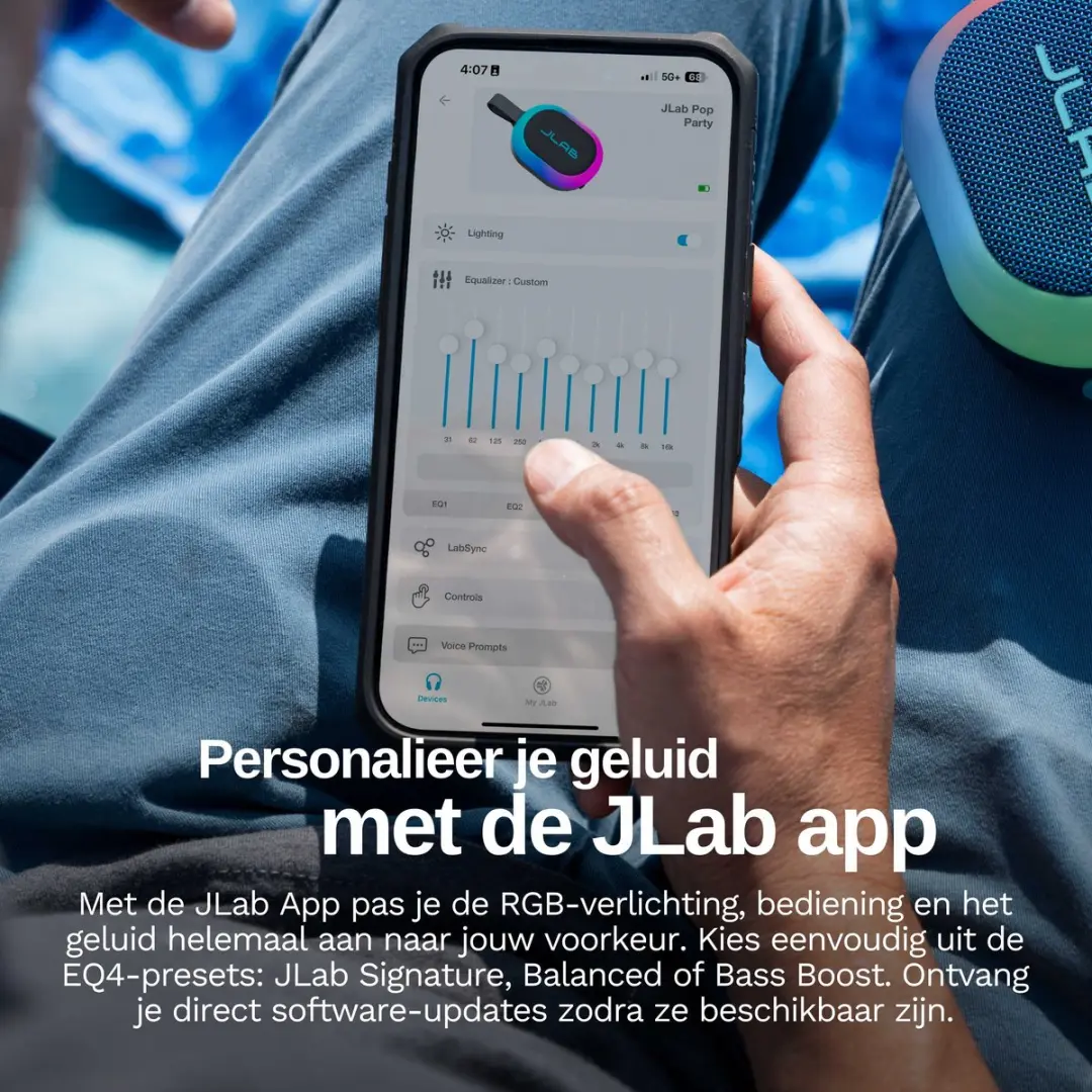 JLab Pop Mini IEUSBPOPRNVY123 Bluetooth Speaker - Blauw