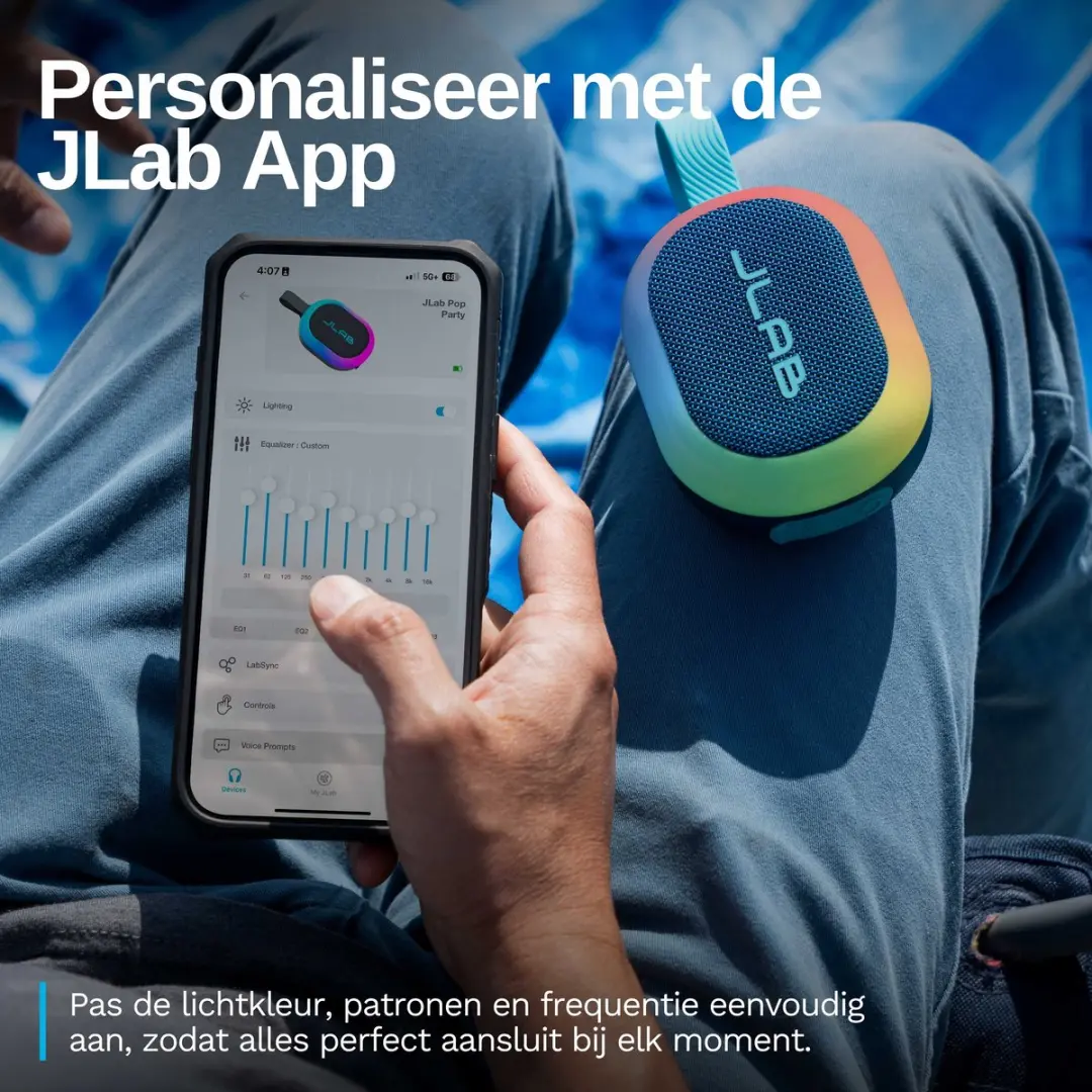 JLab Pop Mini IEUSBPOPRNVY123 Bluetooth Speaker - Blauw