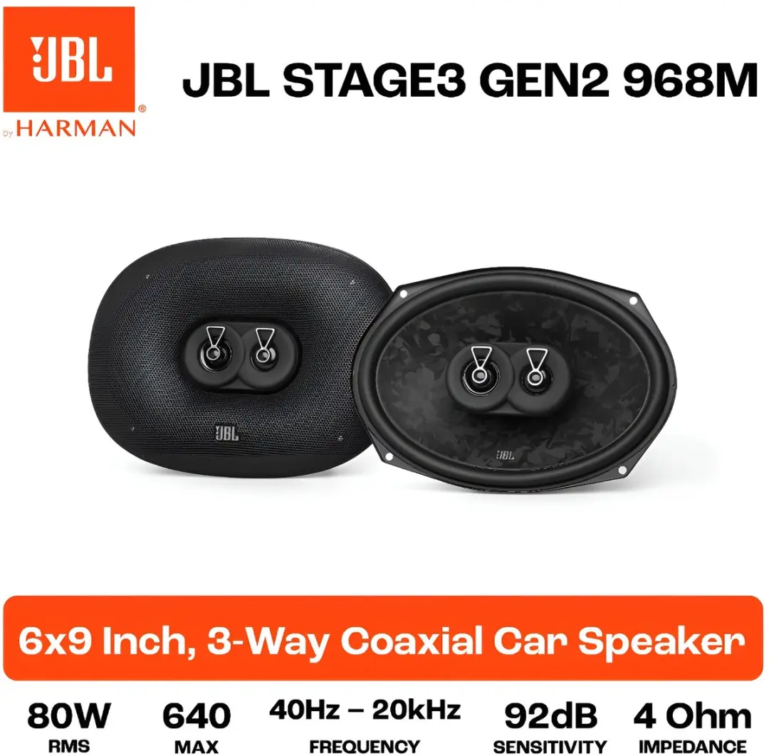 JBL Stage3 968M Autospeakers 6x9 inch - 640W - Zwart - afbeelding 6 van 6