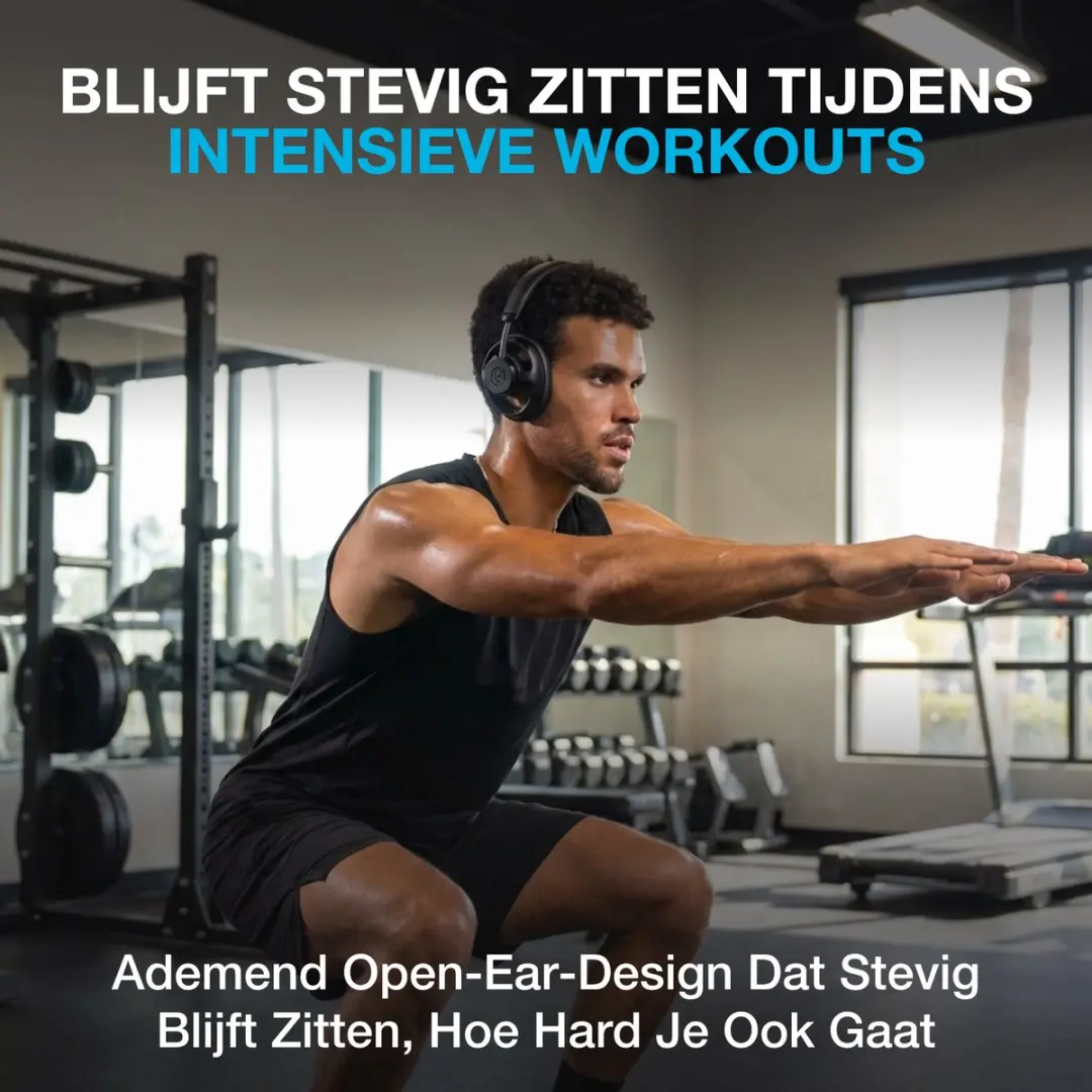 JLab Jbuds Open Ear IEUHBJBUDSOPRBLK42 Draadloze Koptelefoon - 24+ uur - Zwart