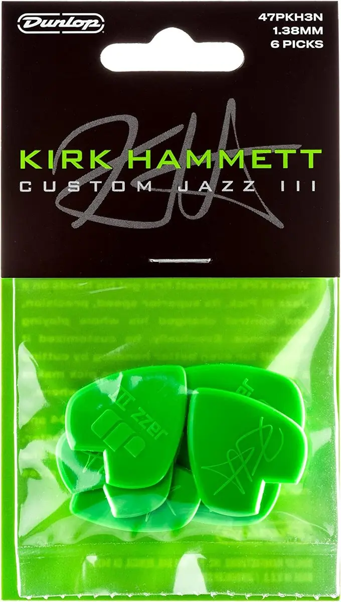 Dunlop 47PKH3N Kirk Hammett Jazz Plectrum - 1,5 mm - Groen