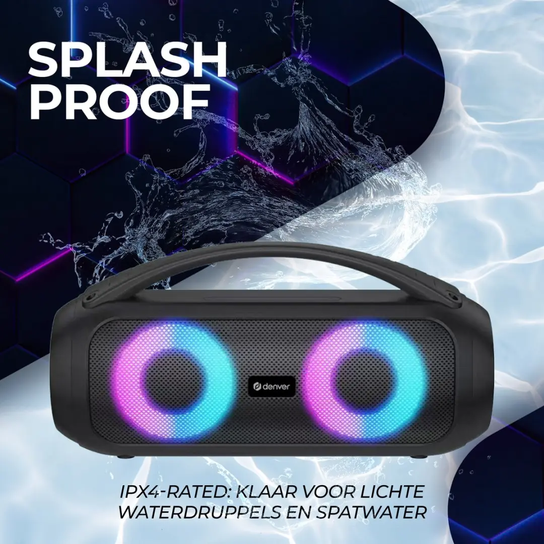 Denver BTG616 Draadloze Bluetooth Speaker - 200W - Zwart