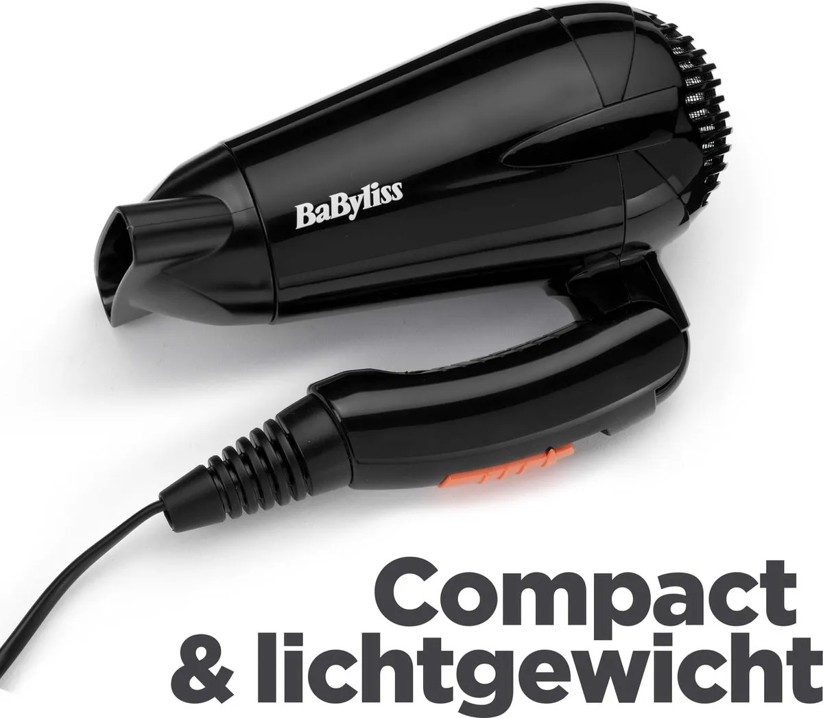 Babyliss Travel Dry 2000 5344E Reisföhn - 2000W - Zwart/Oranje