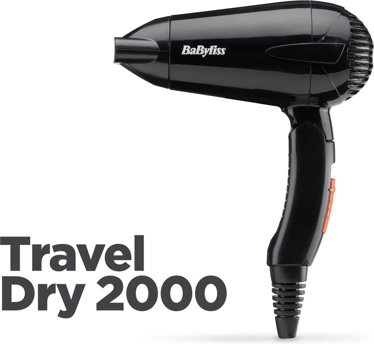Babyliss Travel Dry 2000 5344E Reisföhn - 2000W - Zwart/Oranje