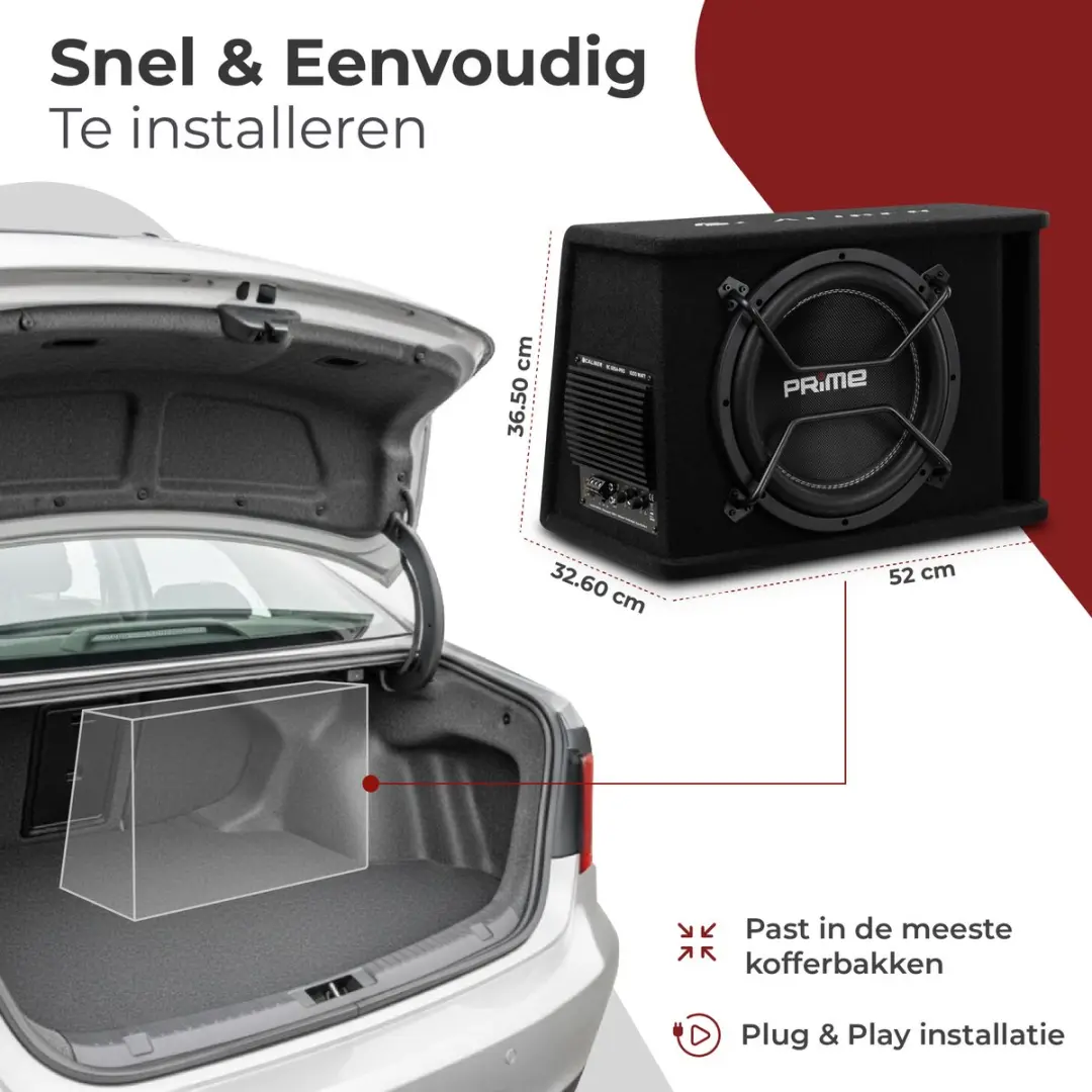 Caliber BC112SA-PRO Subwoofer Auto 1000W - 12 Inch - Zwart