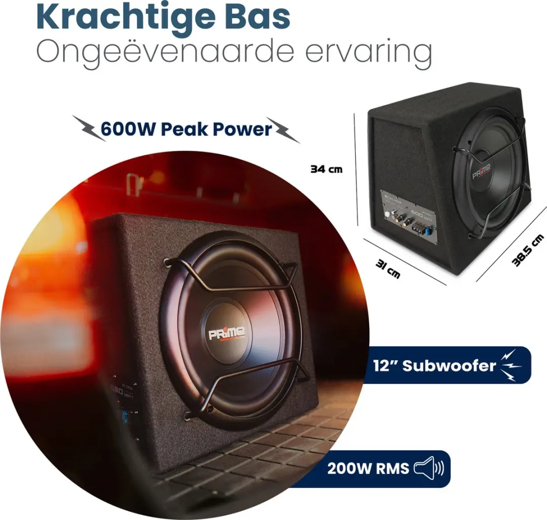 Caliber BC112SA Subwoofer Auto 600W - 12 Inch - Zwart