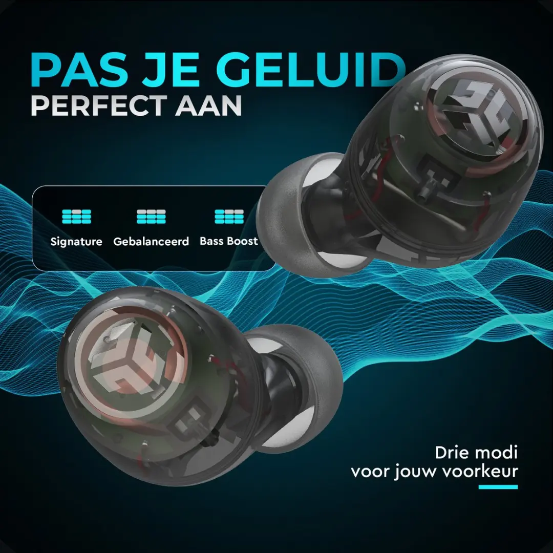 JLab Go POP IEUEBGAIRPOPRCLR124 Draadloze Oordopjes - 35u - Doorzichtig