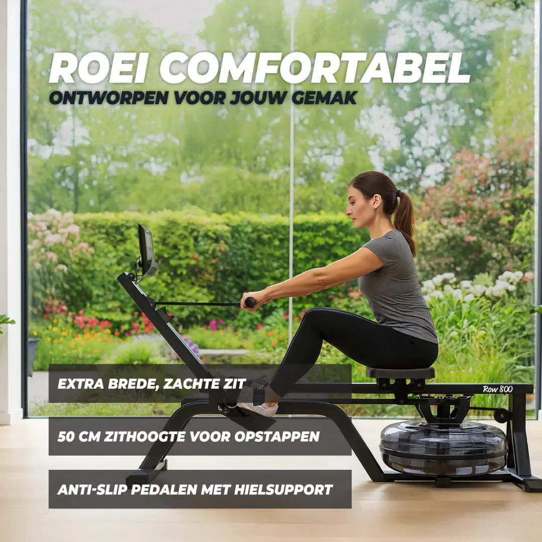VirtuFit ROW800 Roeimachine - Waterweerstand - 8 Programma's - 140 kg