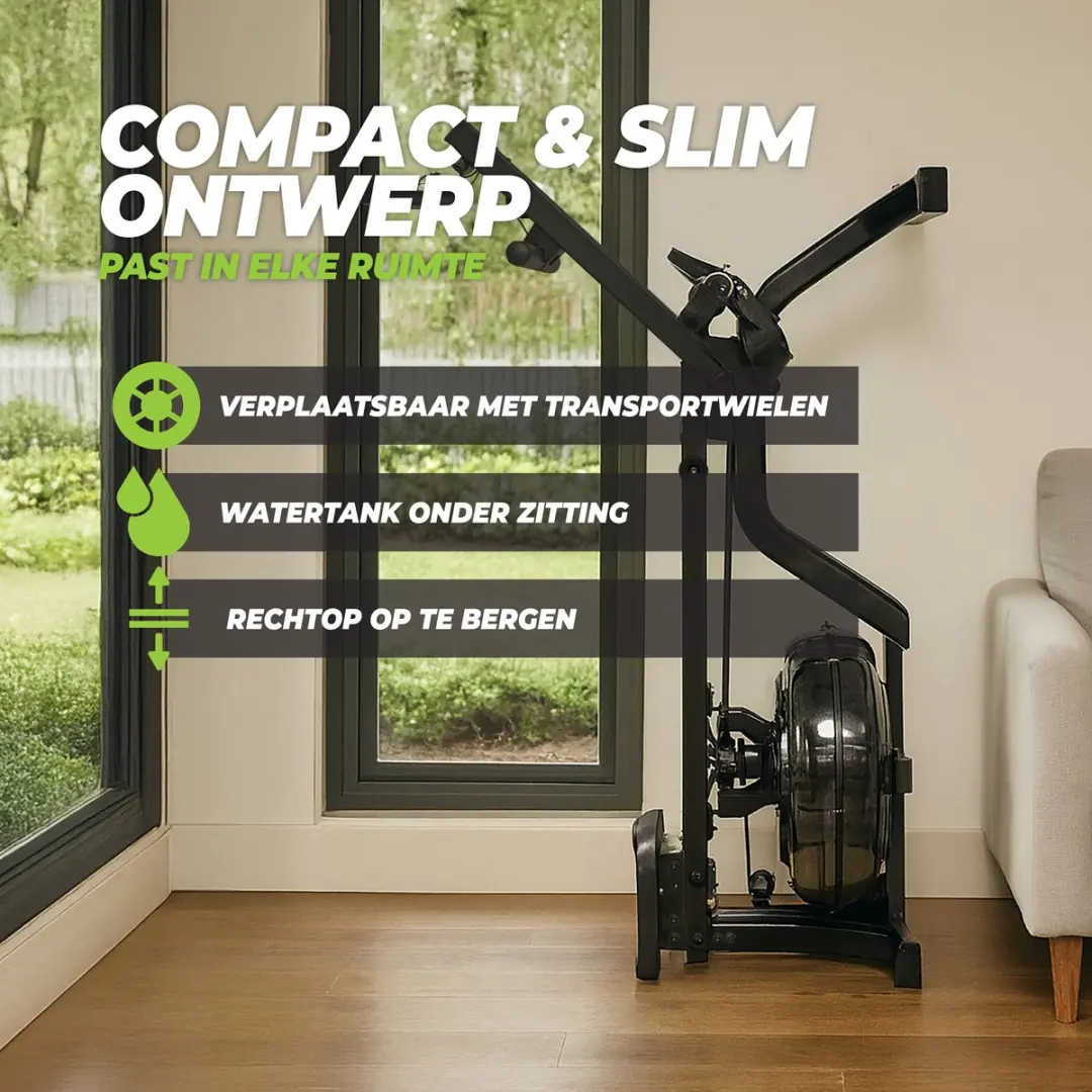 VirtuFit ROW800 Roeimachine - Waterweerstand - 8 Programma's - 140 kg