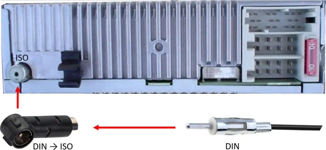 Caliber Auto Antenne Adapter ANT615 - DIN naar ISO - Zwart