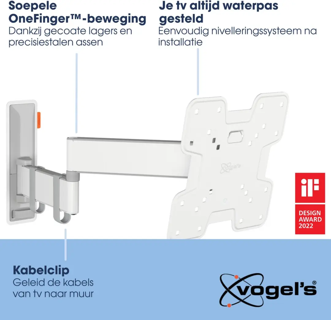 Vogel's COMFORT TVM 3245 TV-Beugel 19-43" - Wit - 15kg - VESA 200x200