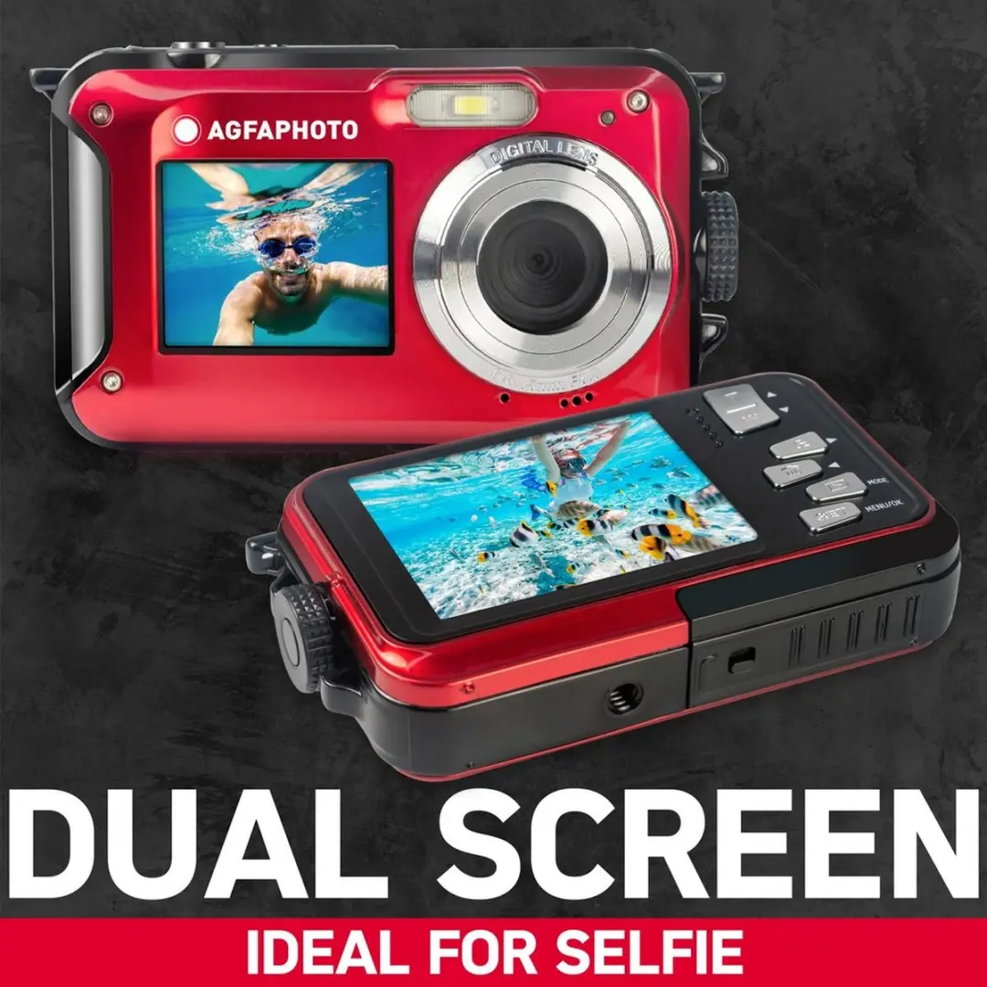 AgfaPhoto WP8000RD-2 Actioncamera 24MP - 2K Ultra HD - Rood