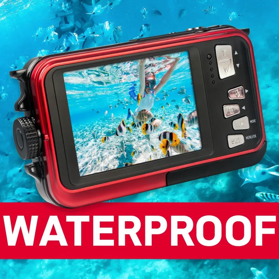 AgfaPhoto WP8000RD-2 Actioncamera 24MP - 2K Ultra HD - Rood