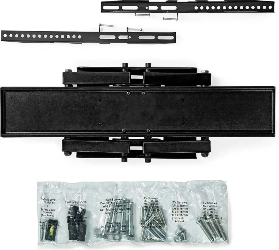 Nedis TVWM3551BK TV-Muurbeugel - Draai- en kantelbaar - 35 kg - Zwart