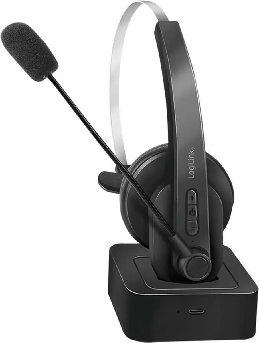 Logilink BT0059 On-Ear Headset - Bluetooth Mono - Zwart
