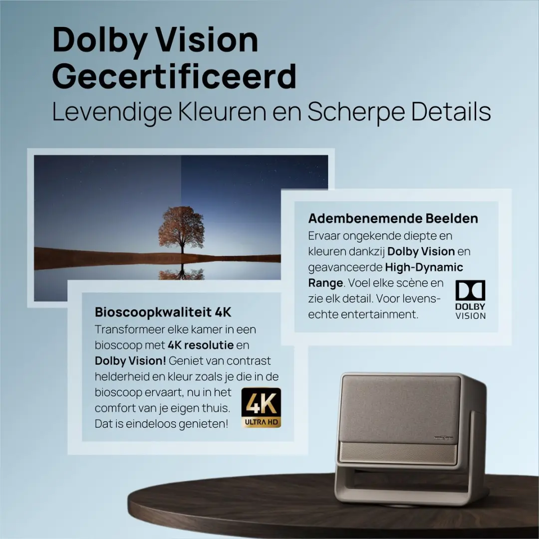 XGIMI Horizon S Pro 4K Smart Projector - 1700 ISO Lumens - Beige/Grijs