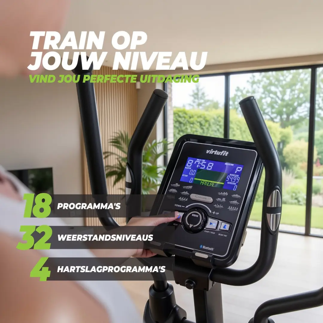 VirtuFit CTR 3.0i Crosstrainer - 32 Niveaus - 18 Programma's - Zwart