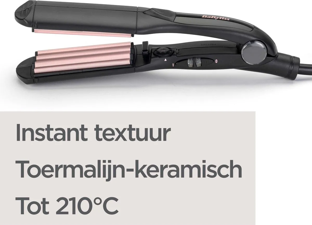 Babyliss The Crimper Wafeltang 2165CE - 10 standen - Zwart