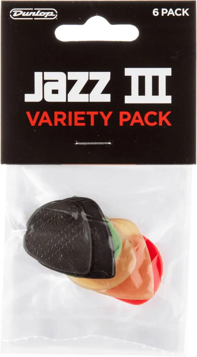 Dunlop PVP103 Jazz III Plectrum - Medium/Heavy - 6 Stuks