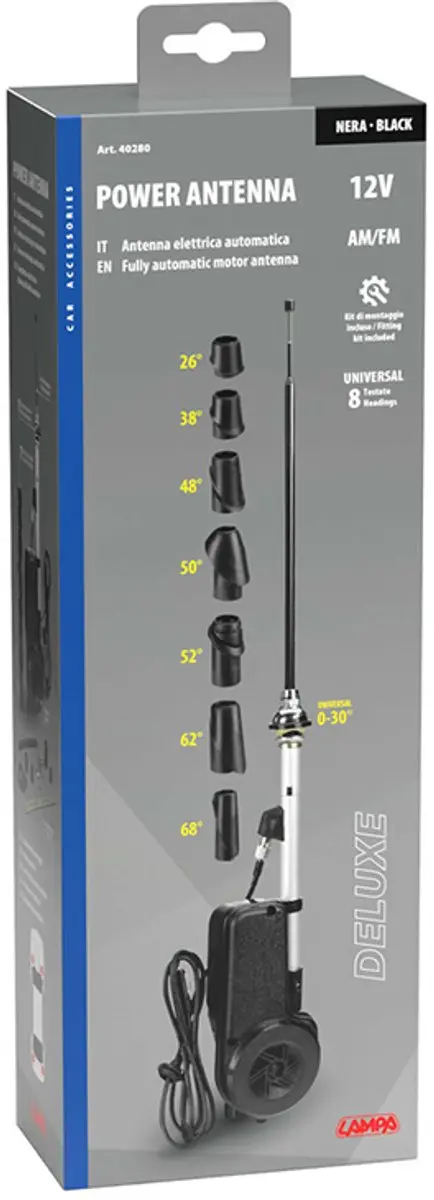 Lampa Volledig Automatische Motorantenne 12V - Zwart