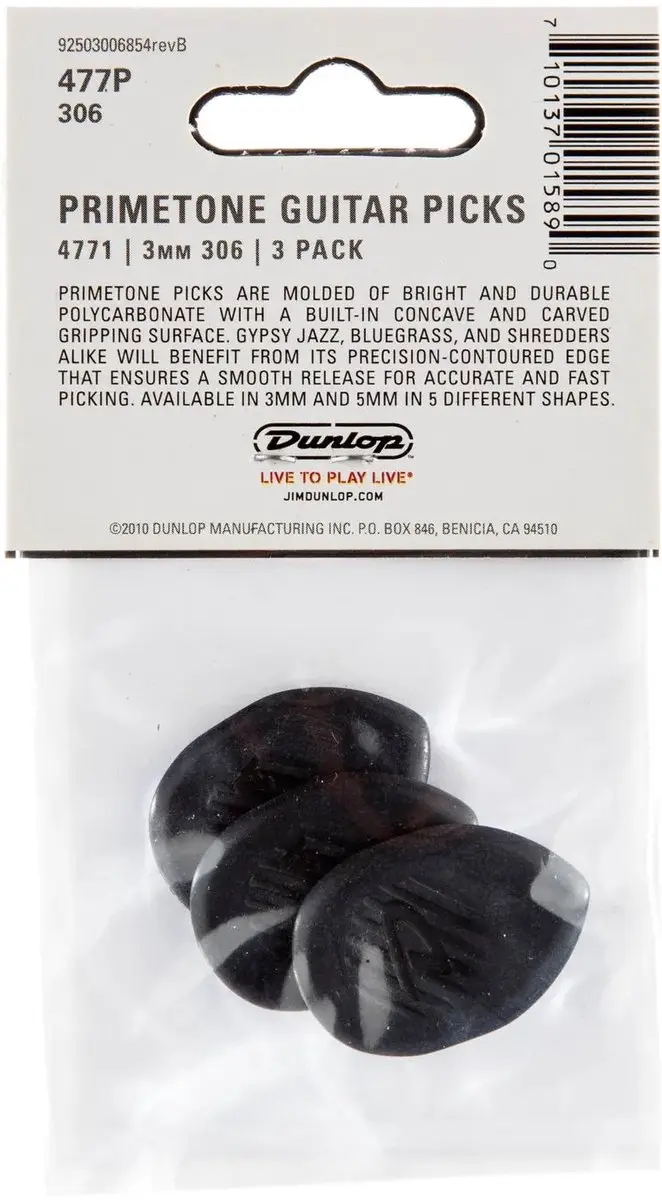 Dunlop Primetone 306 Plectrum - Medium Tip 3.00mm - 3 Stuks
