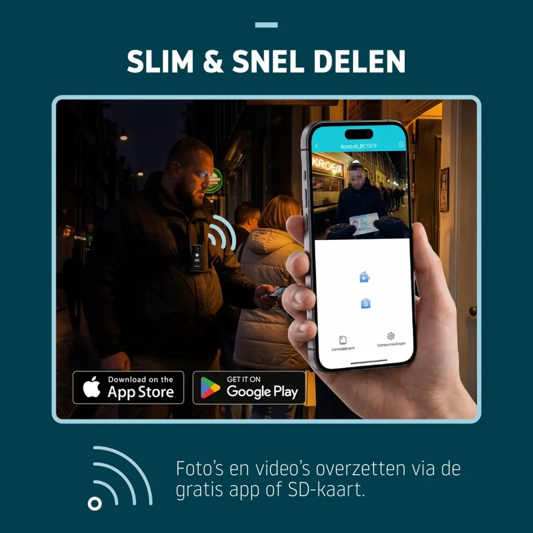Nordväl BC101F Bodycam 4K - 8.5MP - 10 uur - Zwart - afbeelding 6 van 6