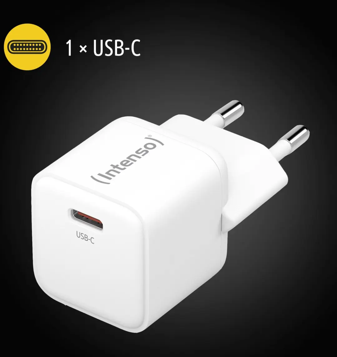 Intenso W30C 30W GaN USB-C Adapter - Wit