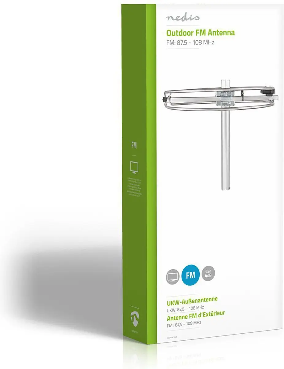 Nedis Buitenantenne ANORFM10ME - 4dB Versterking - 15km Bereik - Zilver - afbeelding 6 van 6
