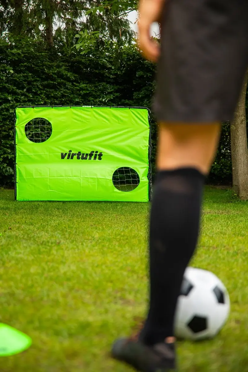 Virtufit Voetbaldoel 215x150cm - Groen - Incl. grondankers
