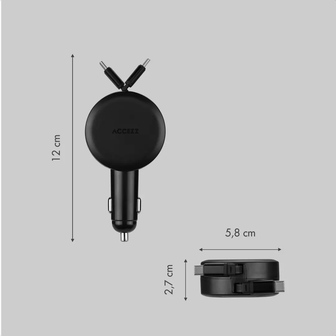 Accezz Autolader 60W USB-C - SH00085398 - Zwart - afbeelding 6 van 6