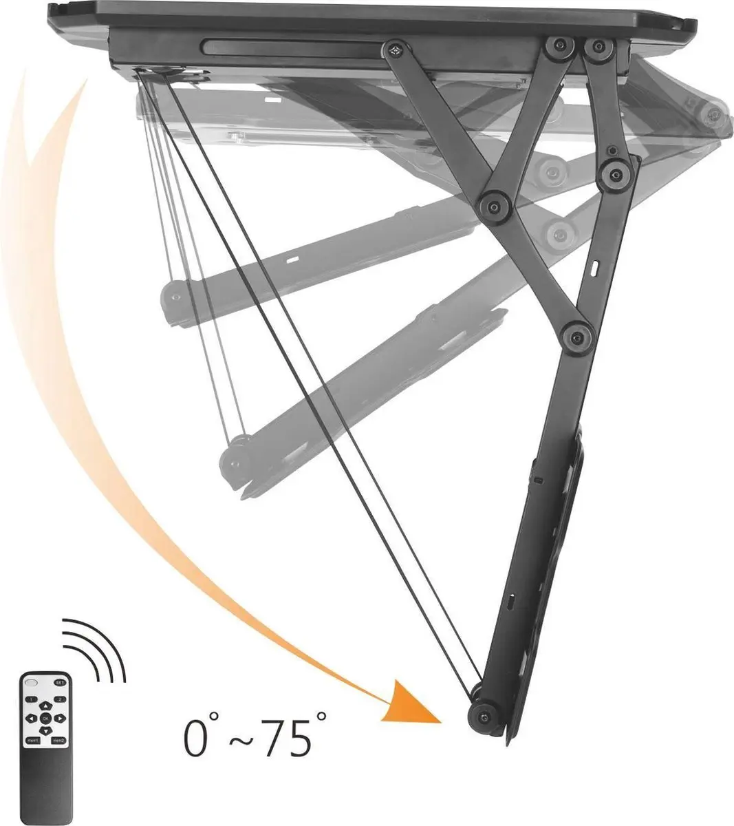 SpeaKa Professional 23-55Z TV Plafondbeugel - Zwart - afbeelding 6 van 6