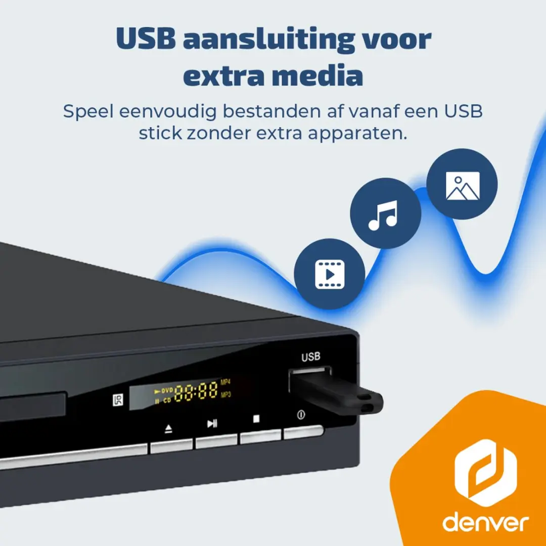 Denver DVH7787 DVD Speler - Full HD - Regio Vrij - HDMI/USB