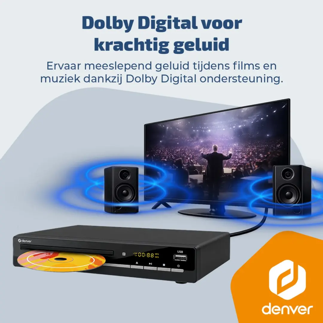 Denver DVH7787 DVD Speler - Full HD - Regio Vrij - HDMI/USB